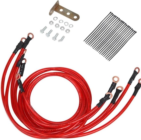 画像2: 🚀 エンジン アーシング ワイヤー キット|始動性向上・燃費向上・レスポンスUP! 🔧 (2)