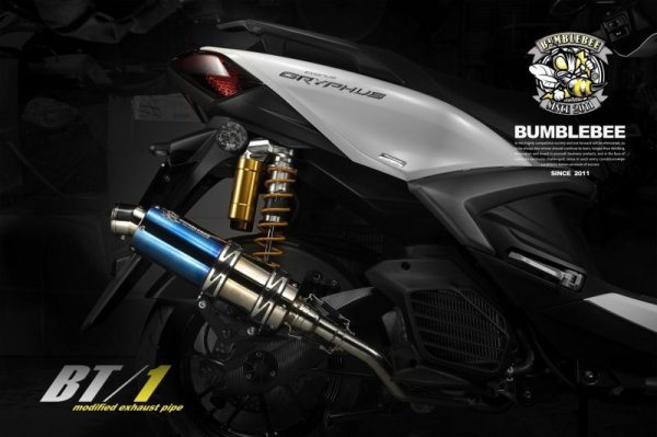 画像1: 🐝 Bumblebee（バンブルビー） BT1チタンマフラー [シグナスX・BW'S125]｜高性能＆スタイリッシュな直通静音エキゾースト！ 🐝 (1)