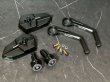 画像2: Baphomet（バホメット）CNC アルミ製 バーエンドミラー【青鏡面・手裏剣デザイン】バフォメット (2)