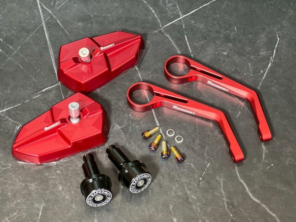 画像3: Baphomet(バフォメット)CNC アルミ製 バーエンドミラー【青鏡面・手裏剣デザイン】バフォメット (3)