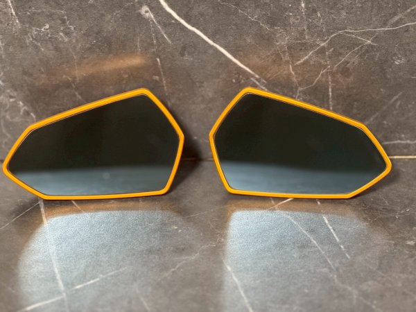 画像7: Baphomet(バフォメット)CNC アルミ製 バーエンドミラー【青鏡面・手裏剣デザイン】バフォメット (7)