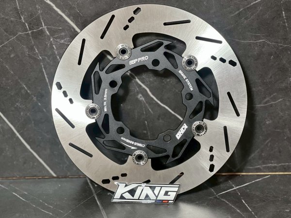 画像2: 👑【KING brake】キングブレーキ　SP版 セミフローティングディスク ｜特殊六角スリット×航空アルミ｜ディスクローター シグナスｘ 対応 (2)