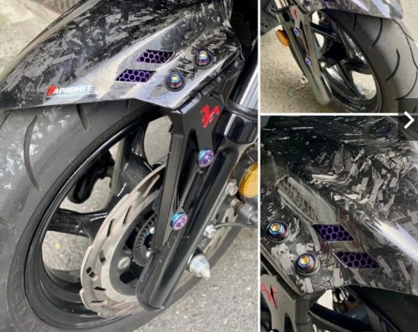 画像2: 🐐【BAPHOMET】バフォメット グリファス専用 アルミ+CNCステー付きカーボンフロントフェンダー (2)