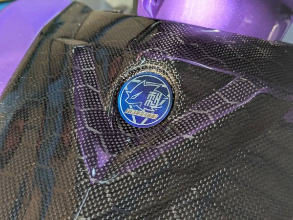 画像2: 🦔 HEDGEHOG（ヘッジホッグ）チタン カーボン ロゴプレート｜35mm (2)