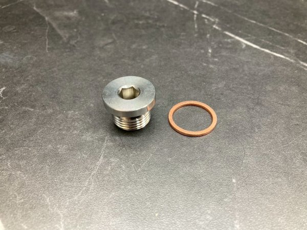 画像1: 🔩 O2センサーキャップ M18×P1.5 ステンレス製メクラキャップ｜銅ガスケット付き（1セット） (1)