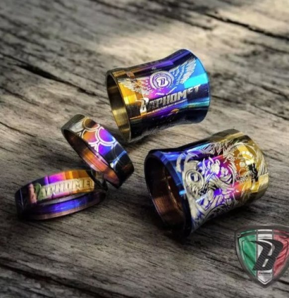 画像3: 🐐BAPHOMET チタン×ラバーグリップ｜貫通タイプ バイク用カスタムグリップ バフォメット (3)