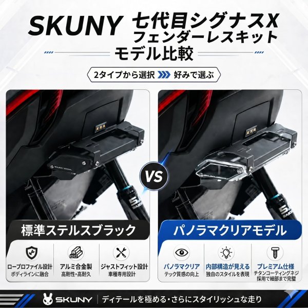 画像2: 🐰 SKUNY シグナスX 7型 フェンダーレスキット スクーニー (2)