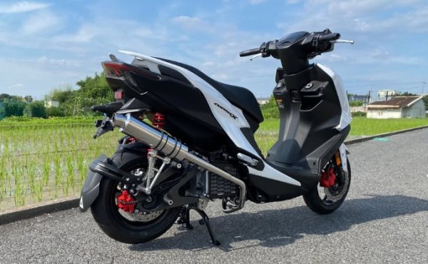 画像5: 🔥 ガレージバル 83π ストリートマフラー YG-11【2本バンド仕様】｜グリファス・シグナスｘ7型/XR  社外スイングアーム対応 (5)